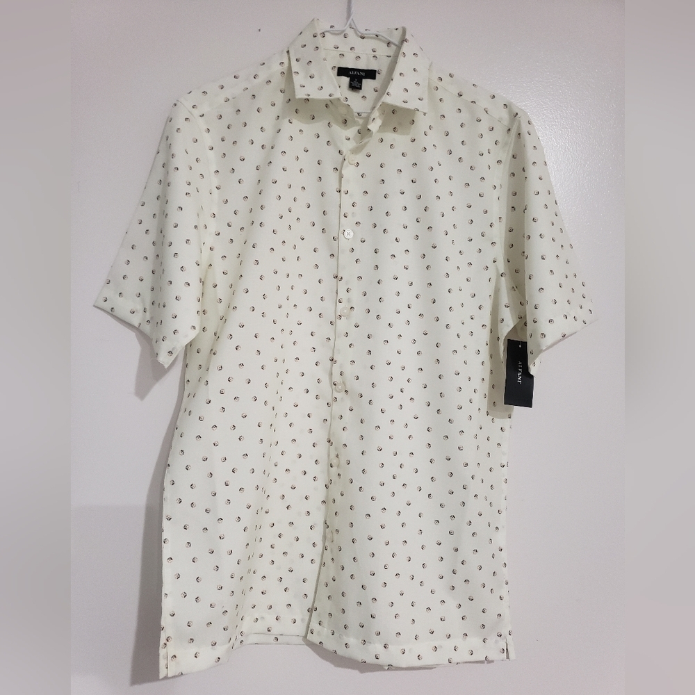 89- Alfani Men's Shirt Size S Short Sleeve 100% Polyester NWT